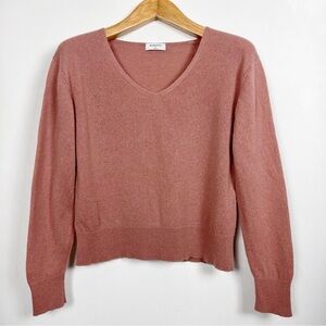 Aritzia Babaton Dusty Rose Wool and Cashmere Blend V-Neck Sweater Size Medium